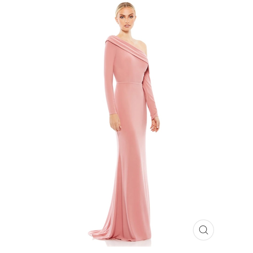 NWT Ieena‎ for Mac Duggal 26595 Drop Shoulder Column Gown Rose Gold Size 2